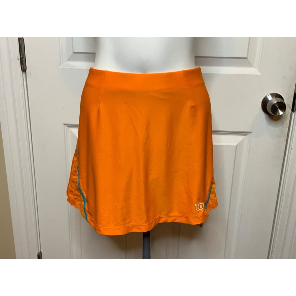 Wilson Orange Blue Pleated Side Mini Skort, Size Large
